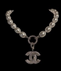 Image 2 of The “KAT” Oval Baroque Pearls Necklace Upcycled CC