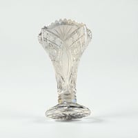 Image 4 of Vase vintage en cristal de Bohème taillé - Vase trompette en cristal - Années 40 - 50