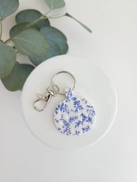 Faux Porcelain Pumpkin Keychain 