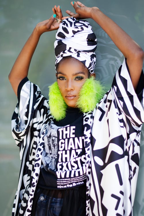 Image of Custom Electric Lime Feather Hoop Earrings