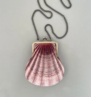 Image of Seashell, crossbody velvet bag with chain handle