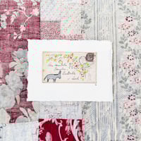 Image 1 of Art ORIGINAL - antique envelope - hand painted flowers and Dennis - Wall art