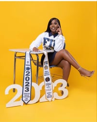 Image 2 of Glitz and Glam 72 inch Custom Glitter Trim College Grad Stole 