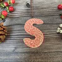 Image 2 of Ceramic Letter "S" Hanging Decoration