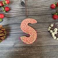Image 1 of Ceramic Letter "S" Hanging Decoration