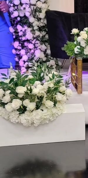 Image of Candlelabra base  flower centerpiece only 