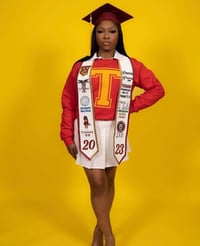 Image 3 of Glitz and Glam 72 inch Custom Glitter Trim College Grad Stole 