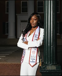Image 1 of Glitz and Glam 72 inch Custom Glitter Trim College Grad Stole 