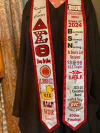 Image 5 of Glitz and Glam 72 inch Custom Glitter Trim College Grad Stole 