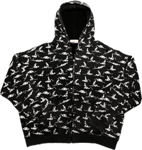 Skeletal Love Black Zip Hoodie