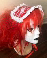 Image 2 of medical monitor print headdress (red x white)