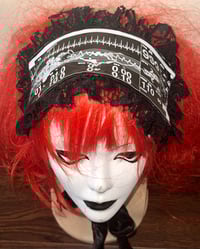 Image 1 of medical monitor print headdress (black)