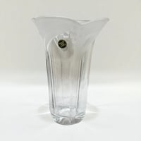 Image 1 of Vase japonais vintage 1950 – Verre dépoli motif muguet – HOYA Japan Glass