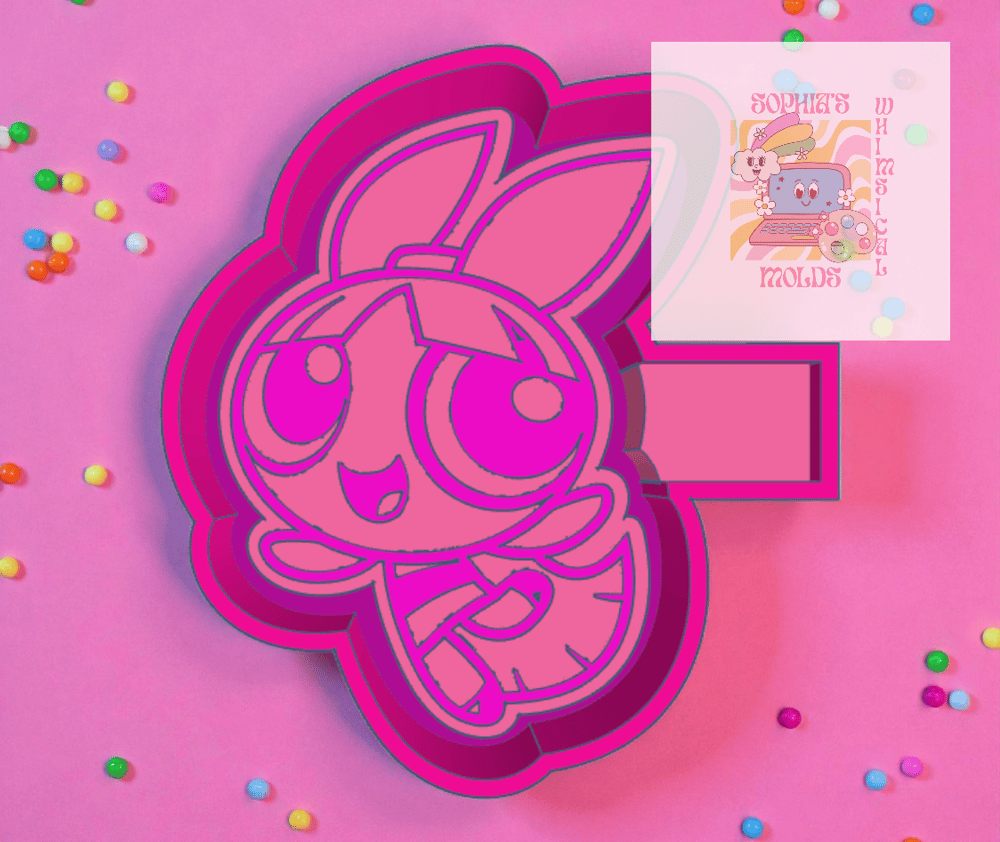 Image of Power Girl Bloss Pink Mold|Housing Mold Maker STL File for Freshies|Candle|Aroma Beads|Freshie Mold