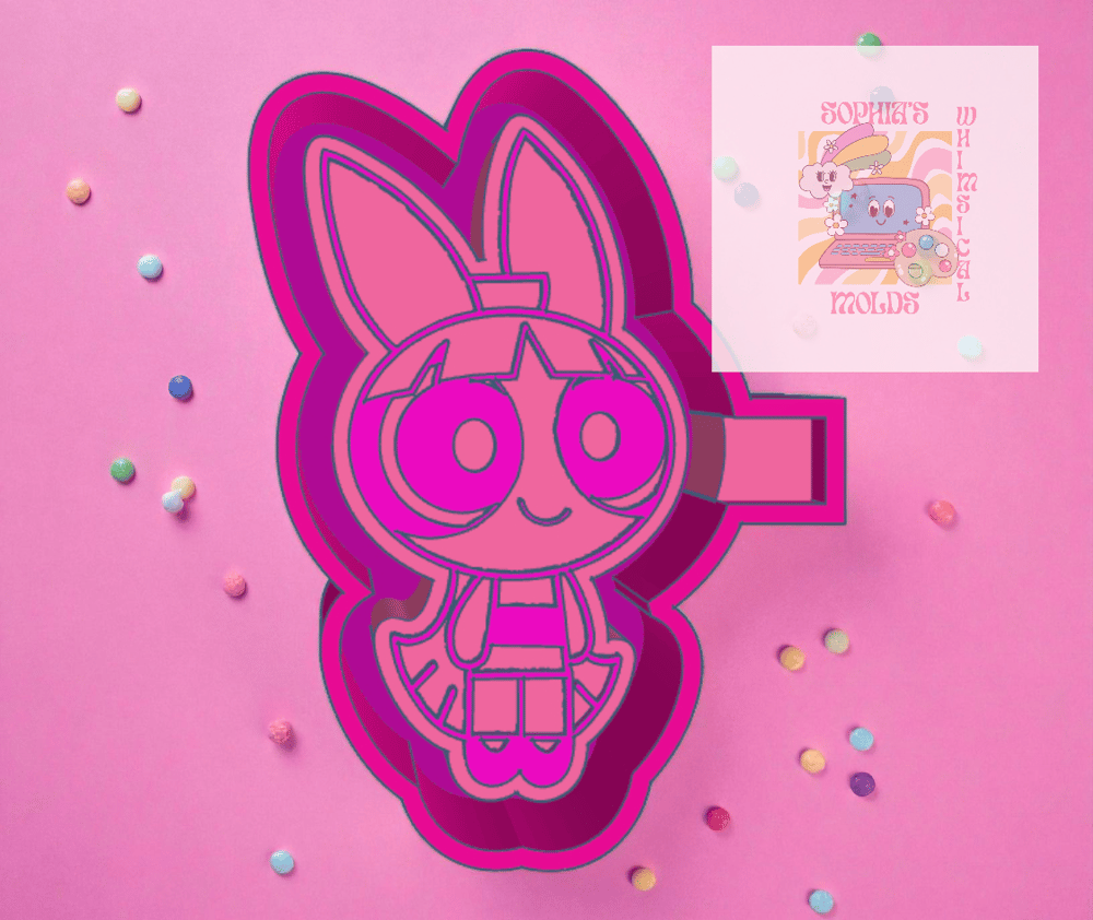 Image of Power Girl Bloss Pink2 Mold|Housing Mold Maker STL File for Freshies|Candle|Aroma Beads|Freshie Mold