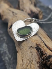 Image 2 of Cornish Seaglass heart necklace - reserved! custom make for B. 