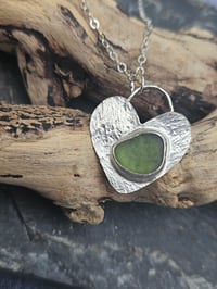 Image 1 of Cornish Seaglass heart necklace - reserved! custom make for B. 