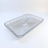 Image 1 of Plateau de service en verre rectangulaire – vintage des années 50 - 60