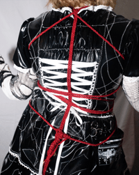 Image 4 of pvc frankensteined x distressed medical OP (black x white)