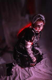 Image 6 of pvc frankensteined x distressed medical OP (black x white)