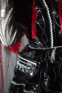 Image 3 of pvc frankensteined x distressed medical OP (black x white)