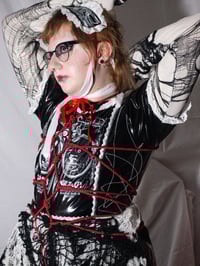 Image 1 of pvc frankensteined x distressed medical OP (black x white)