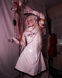 Image 1 of white pvc "mutilation is salvation" nurse JSK