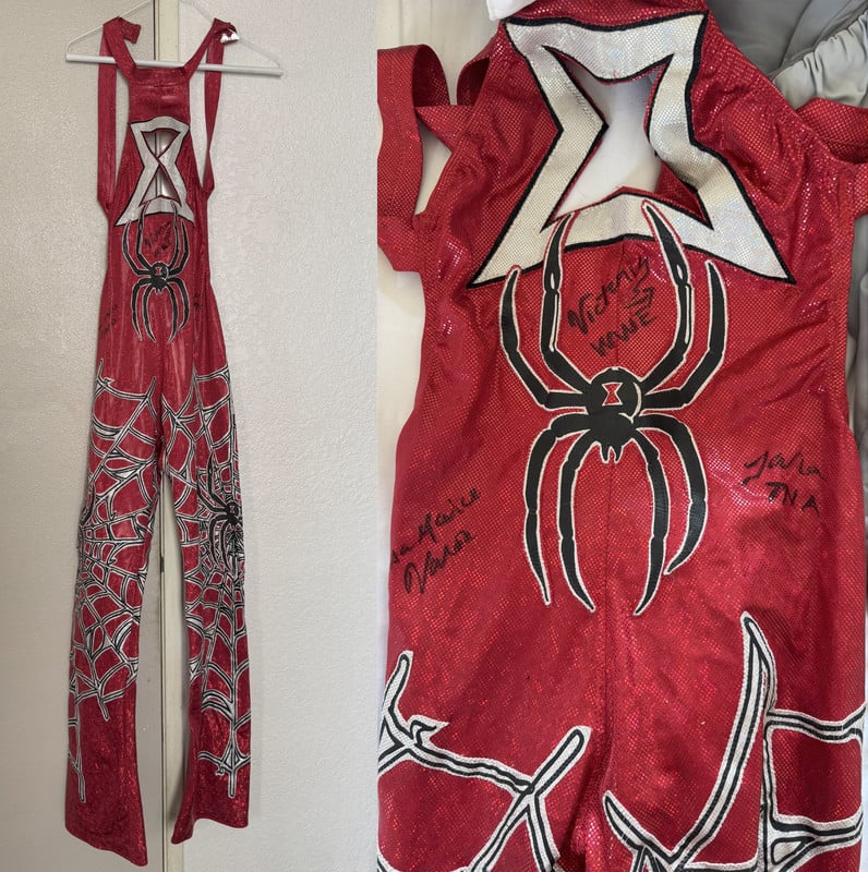 TV Ring Worn WWE Victoria Red Black Widow Spider Gear