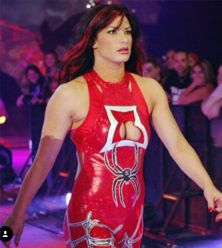 TV Ring Worn WWE Victoria Red Black Widow Spider Gear