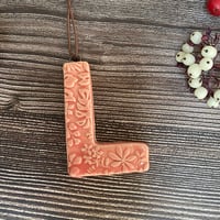 Image 2 of Ceramic Letter "L" Hanging Decoration