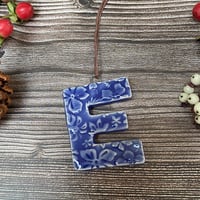 Image 3 of Ceramic Letter "E" Hanging Decoration