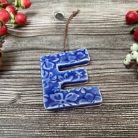 Image 1 of Ceramic Letter "E" Hanging Decoration