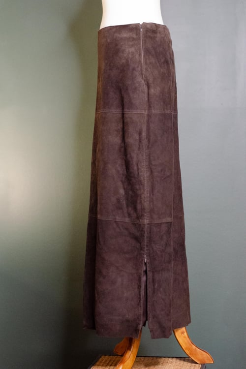 Image of Vintage Express Chocolate Suede Maxi Skirt
