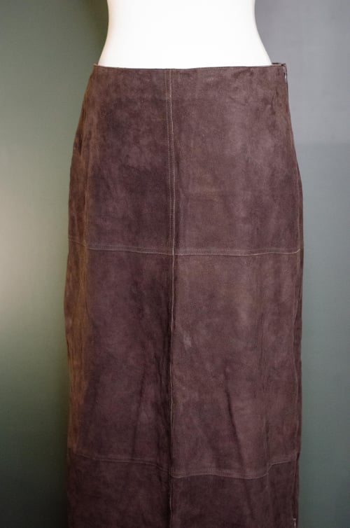 Image of Vintage Express Chocolate Suede Maxi Skirt