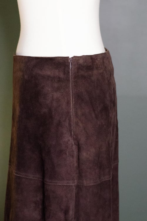 Image of Vintage Express Chocolate Suede Maxi Skirt