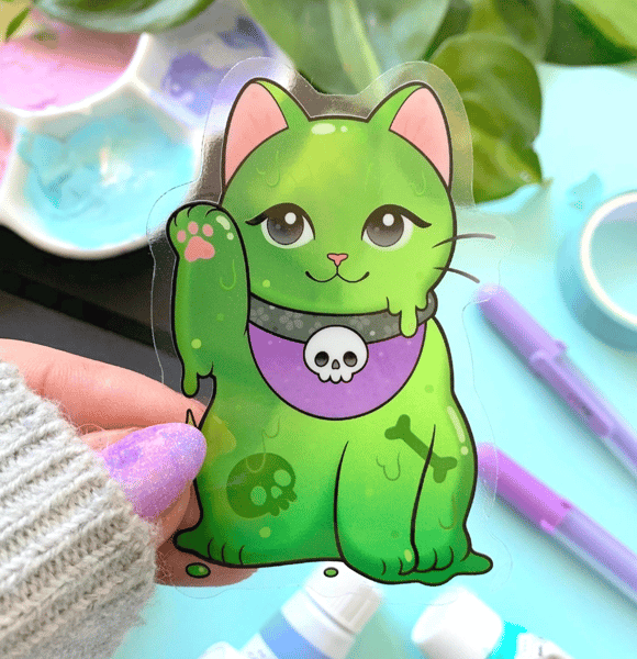 Image of CLEAR Slime Kitty STICKER