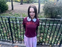 Image 2 of 🍁Trouble Tee Burgandy and Red Sparkle ❤️