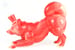 Image of Mugi Teaworthy  “Atomic Sundae” Edition - Red & Glow in the Dark - Japanese Sofubi Figure