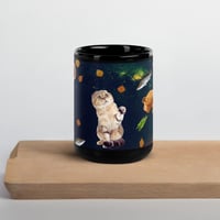 Image 4 of Cat in Space - Thanksgiving Fantasy - Black Glossy Mug - 2 Size Options