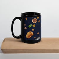 Image 5 of Cat in Space - Thanksgiving Fantasy - Black Glossy Mug - 2 Size Options