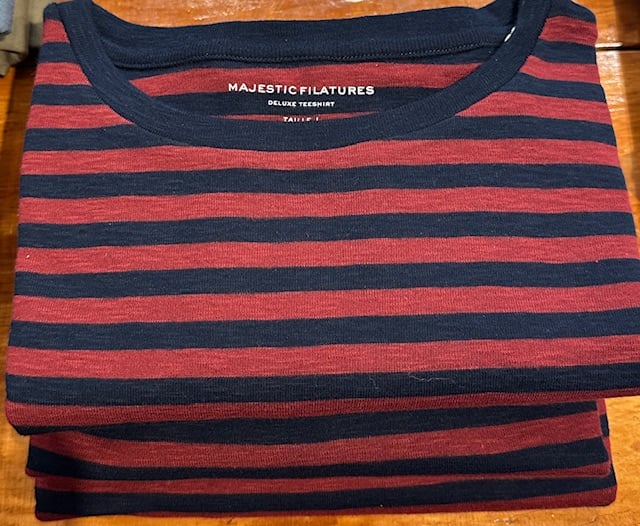 Image of Majestic Organic Cotton Striped L/S Tee