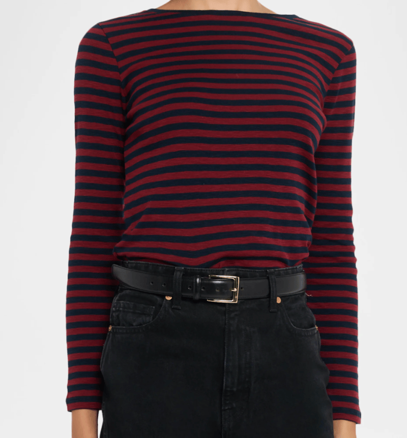 Image of Majestic Organic Cotton Striped L/S Tee