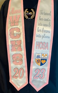 Image 3 of High School Pre-Designed Glitter Trim Stole 