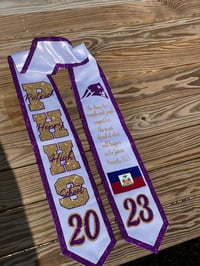 Image 4 of High School Pre-Designed Glitter Trim Stole 