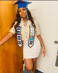 Image 2 of High School Pre-Designed Glitter Trim Stole 