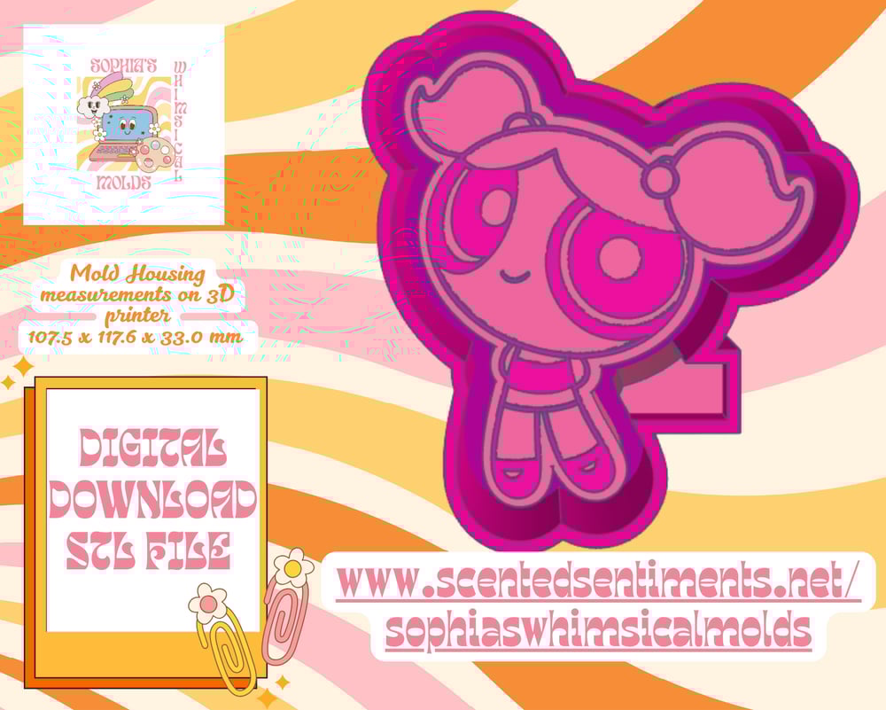 Image of Power Girl Bub Blue Mold|Housing Mold Maker STL File for Freshies|Candle|Aroma Beads|Freshie Mold