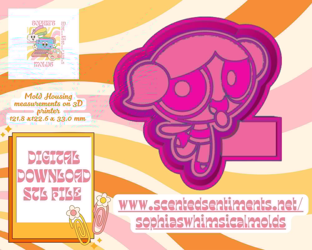 Image of Power Girl Bub Blue2 Mold|Housing Mold Maker STL File for Freshies|Candle|Aroma Beads|Freshie Mold