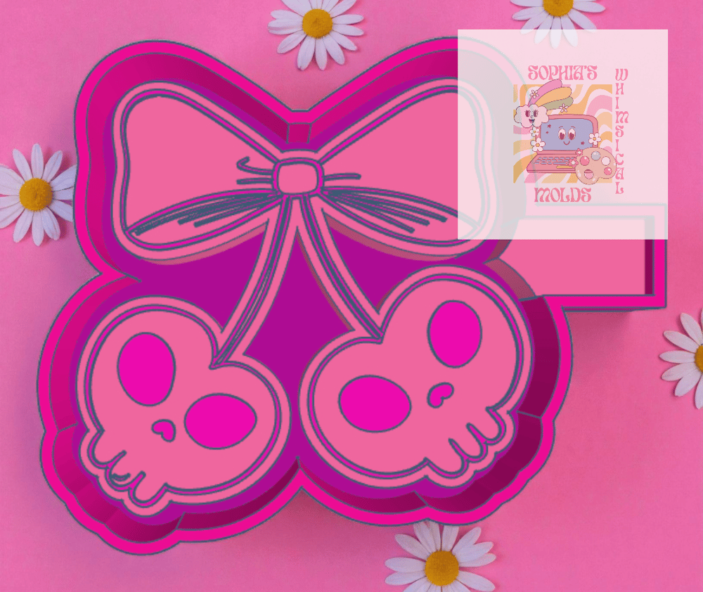 Image of Skull Cherries Mold|Housing Mold Maker STL File for Freshies|Candle|Aroma Beads|Freshie Mold