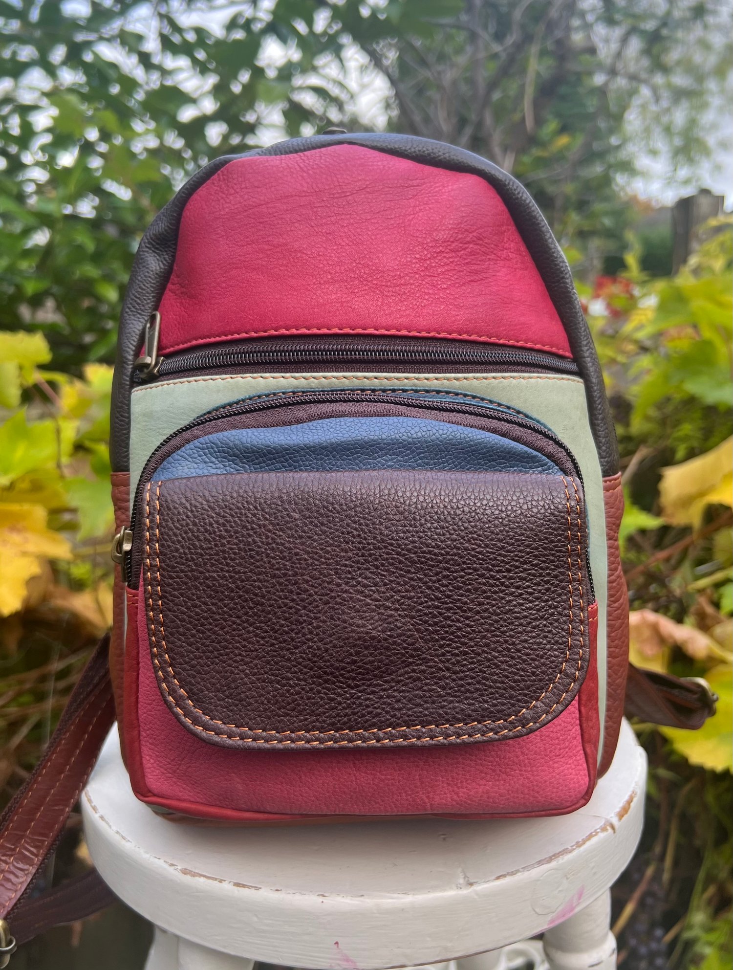 Image of Harlequin Collection - Buffalo Leather Small Backpack - AA2B