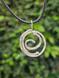 Image 6 of Mens Sterling Silver Necklace - Big Swirl 